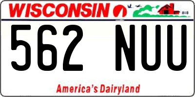 WI license plate 562NUU