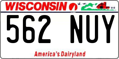WI license plate 562NUY