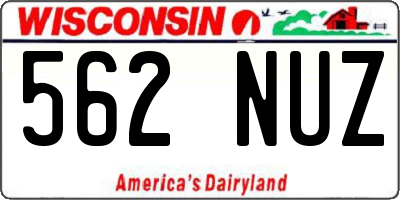 WI license plate 562NUZ