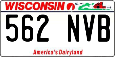 WI license plate 562NVB
