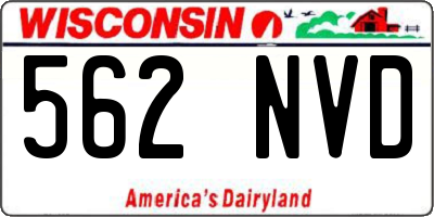 WI license plate 562NVD
