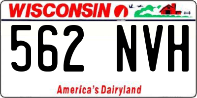 WI license plate 562NVH