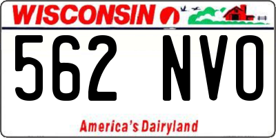 WI license plate 562NVO