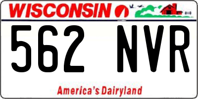 WI license plate 562NVR