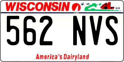 WI license plate 562NVS