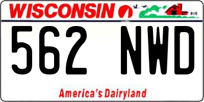 WI license plate 562NWD