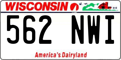 WI license plate 562NWI