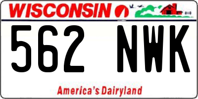 WI license plate 562NWK