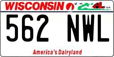 WI license plate 562NWL