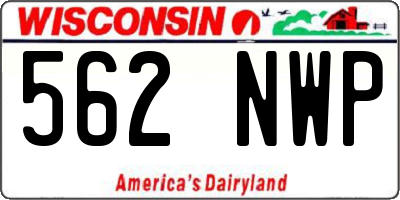 WI license plate 562NWP
