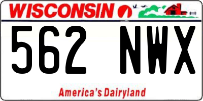 WI license plate 562NWX