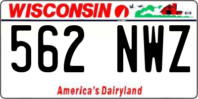 WI license plate 562NWZ
