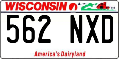 WI license plate 562NXD