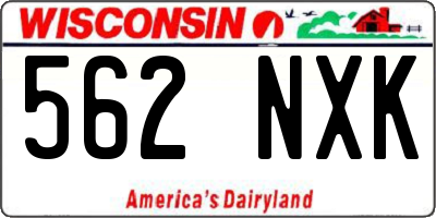 WI license plate 562NXK
