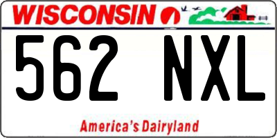 WI license plate 562NXL