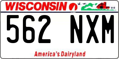 WI license plate 562NXM