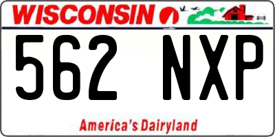 WI license plate 562NXP