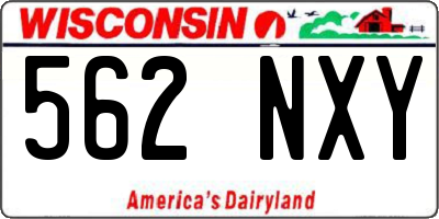 WI license plate 562NXY