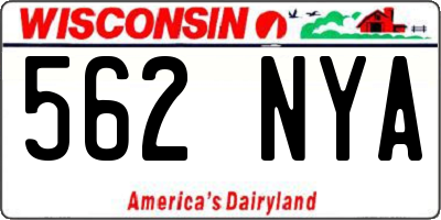 WI license plate 562NYA