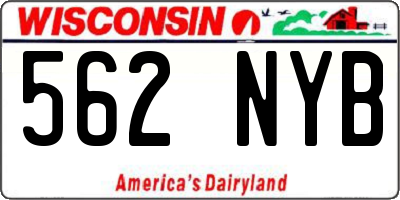 WI license plate 562NYB