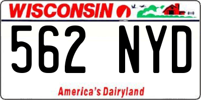 WI license plate 562NYD