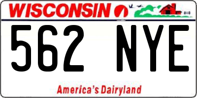 WI license plate 562NYE