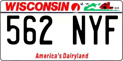 WI license plate 562NYF
