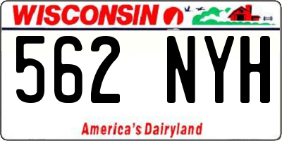 WI license plate 562NYH