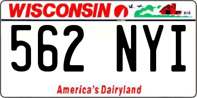 WI license plate 562NYI