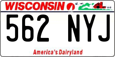 WI license plate 562NYJ
