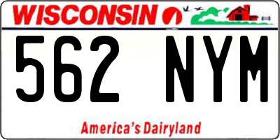 WI license plate 562NYM