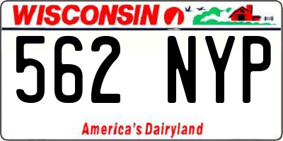 WI license plate 562NYP