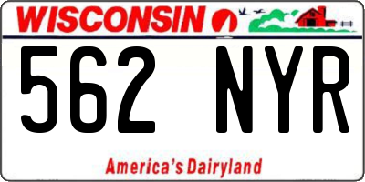 WI license plate 562NYR