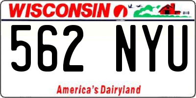 WI license plate 562NYU