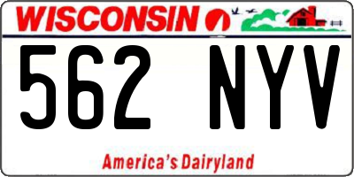 WI license plate 562NYV