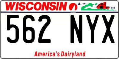 WI license plate 562NYX