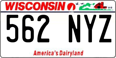 WI license plate 562NYZ