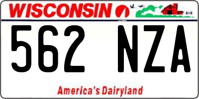 WI license plate 562NZA