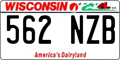 WI license plate 562NZB