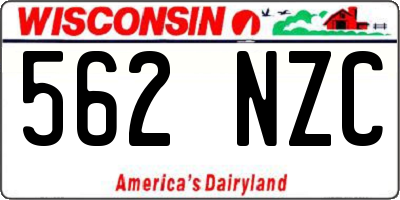 WI license plate 562NZC