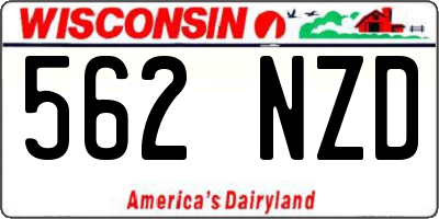 WI license plate 562NZD