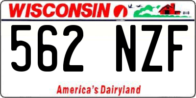 WI license plate 562NZF