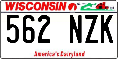 WI license plate 562NZK