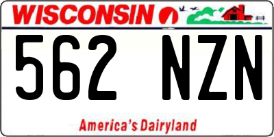 WI license plate 562NZN