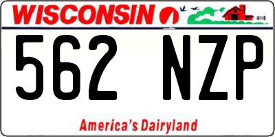 WI license plate 562NZP