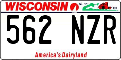 WI license plate 562NZR