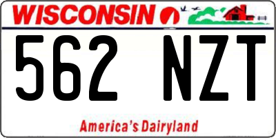 WI license plate 562NZT