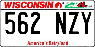 WI license plate 562NZY