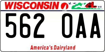 WI license plate 562OAA