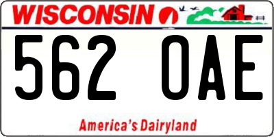 WI license plate 562OAE